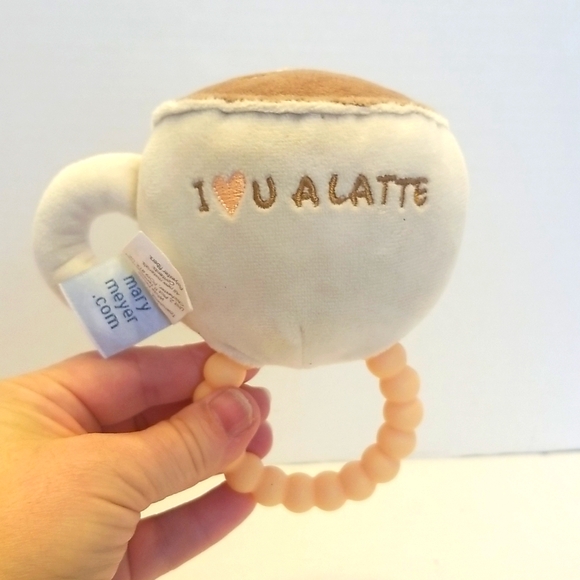 Mary Meyer Latte Plush Teether Rattle – Soft & Soothing Baby Toy - Picture 3 of 7